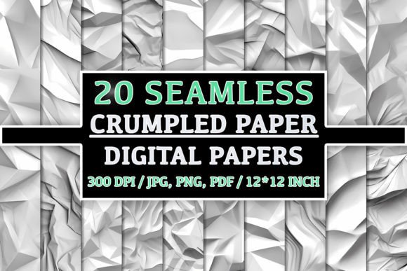 20 Seamless Crumpled Paper Patterns: A Versatile Resource for Creative Projects