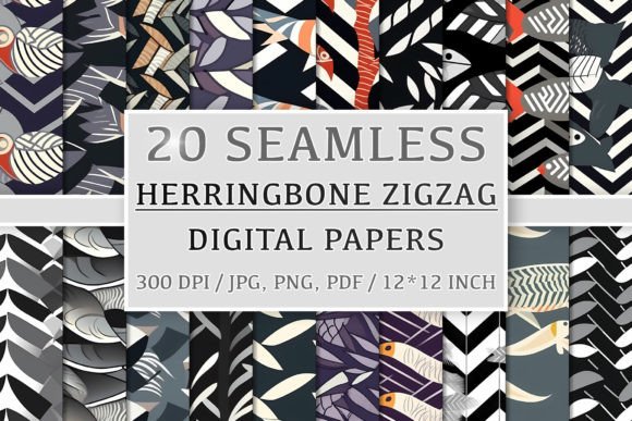 20 Seamless Herringbone Zigzag Patterns