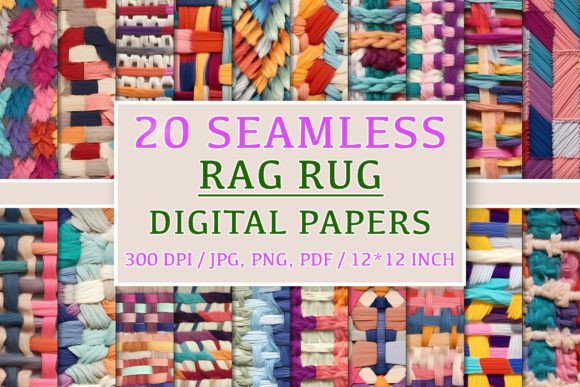 20 Seamless Rag Rug Patterns: A Creative Resource for Designers and Crafters