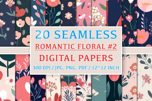 20 Seamless Romantic Floral Patterns 2