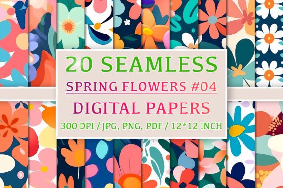 20 Seamless Spring Flower Patterns 4