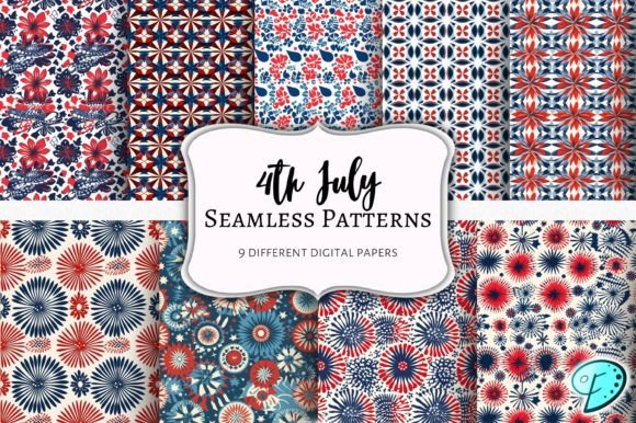 4th July Seamless Patterns Paper Pack: A Versatile Design Resource for Creative Projects