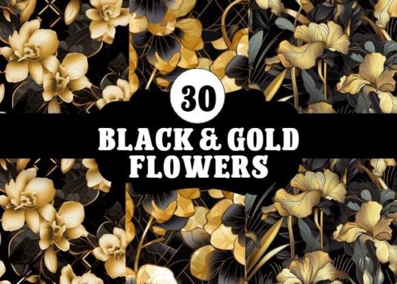 Black and Gold Flower Patterns