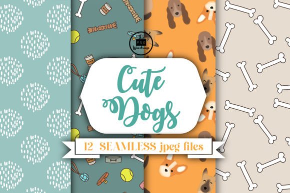 Cute Dogs - 12 Seamless Patterns
