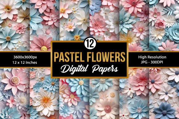 Exploring the Versatility of Pastel 3D Flowers Seamless Patterns in Design Projects