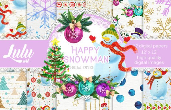 Happy Snowman Patterns Freebie: A Creative Resource for Design and Art Projects
