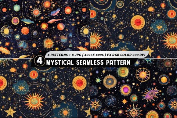 Mystical Geometric Seamless Patterns