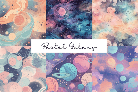 Pastel Galaxy Seamless Patterns