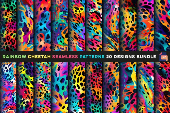 Rainbow Cheetah Seamless Patterns: A Creative Resource for Print-on-Demand and Personal Use