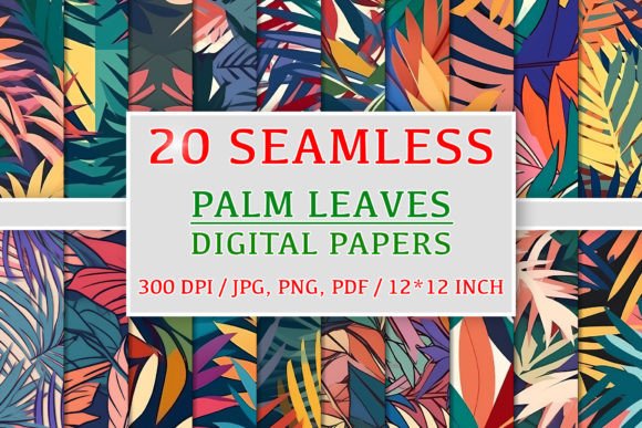 Seamless Exotic Palm Leaves Patterns