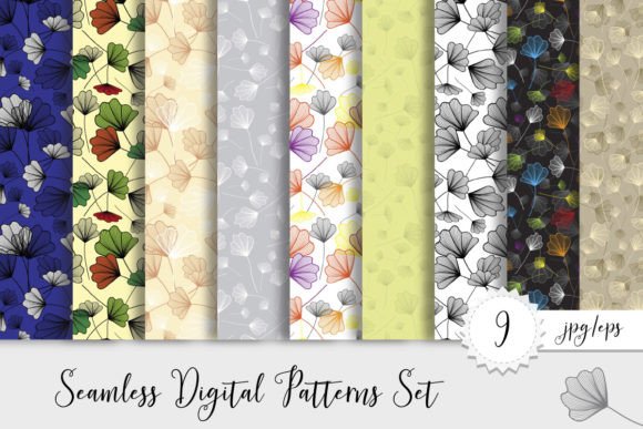 Seamless Patterns, Gingo, Vector Graphic: A Creative Resource for Designers and Makers