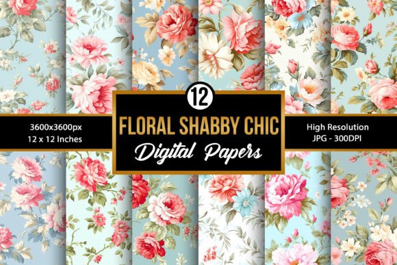 Shabby Chic Flowers Seamless Patterns: A Creative Resource for Craft Enthusiasts