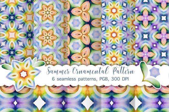Summer Ornamental Watercolor Patterns