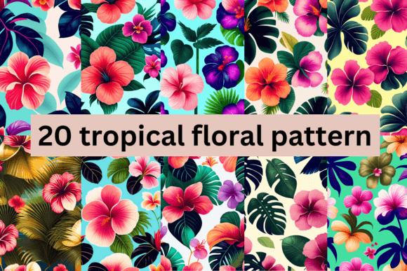 Tropical Floral Patterns Bundle 2: A Versatile Design Resource for Creatives