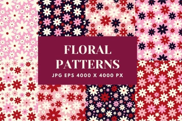 Vibrant Retro Floral Patterns Bundle