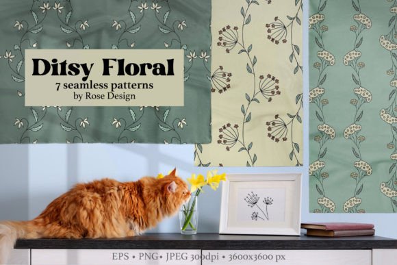 Vintage Floral Line Art Patterns