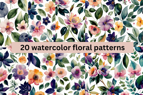 Watercolor Floral Patterns Bundle 6: A Versatile Resource for Creative Projects